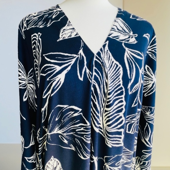 0137/Navy Color Long Kaftan, Rayon Viscose Material - Picture 7 of 12